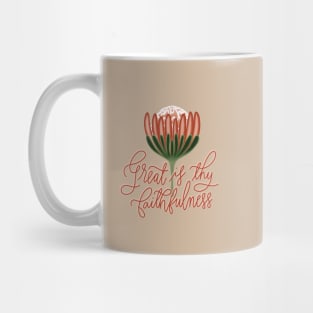 Great is thy faithfulness- Lamentations 3:22-23 -  pink Mug